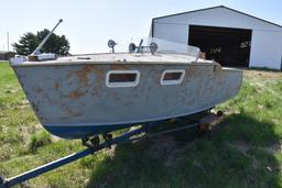 1955 Wooden Cris Craft 16 ft. cabin cruiser with trailer