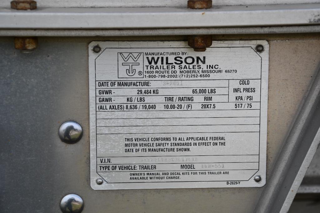 2012 Wilson PaceSetter DWH-551 41' hopper bottom trailer