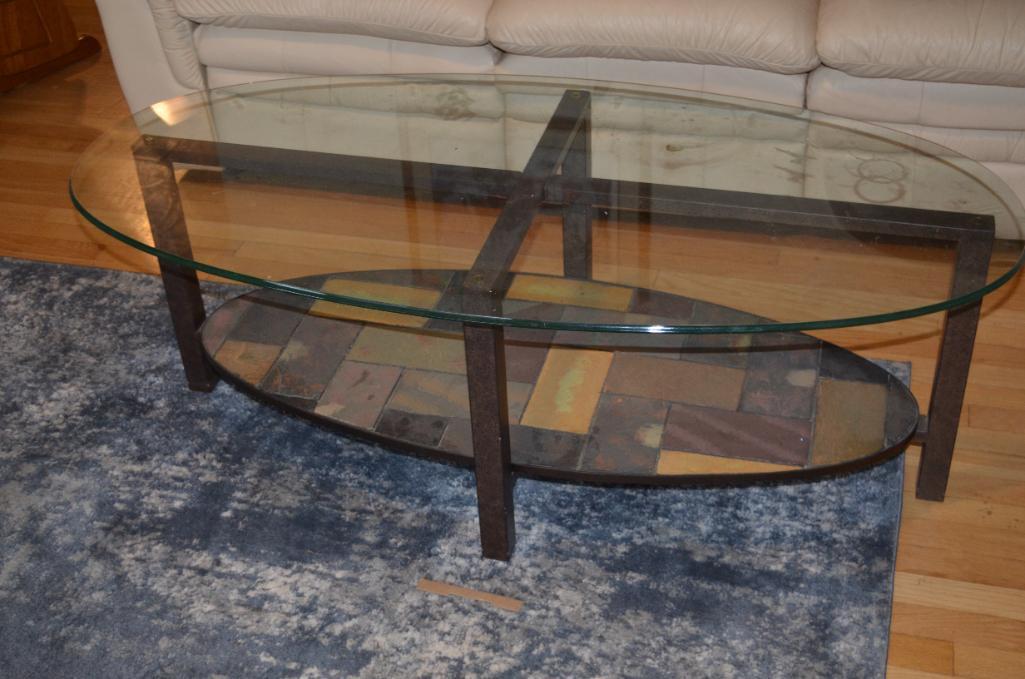 (2) 2-Piece entertainment center tables