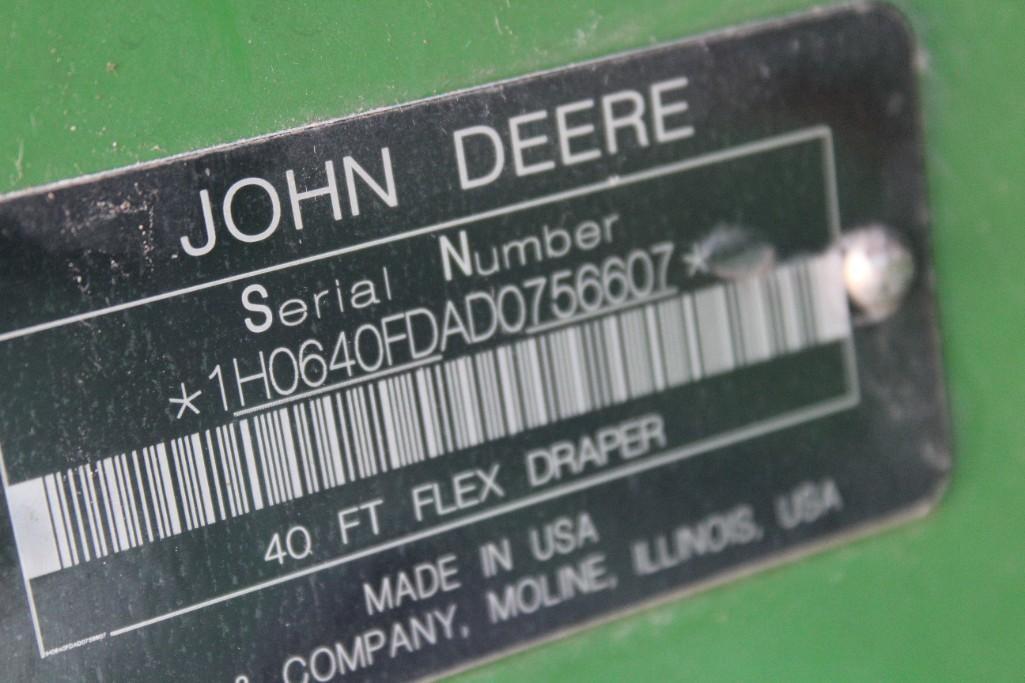 2013 John Deere 640FD 40' flex draper head