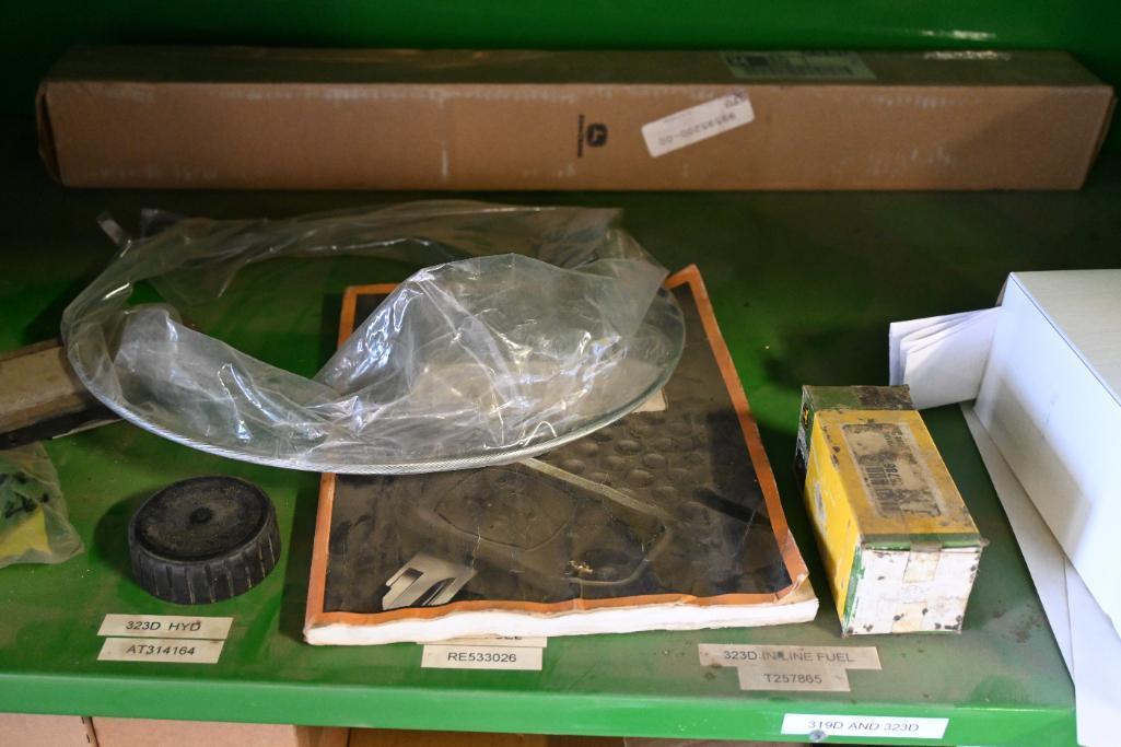 John Deere filter cabinet w/contents