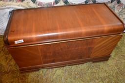 Cedar chest, sells with bedding