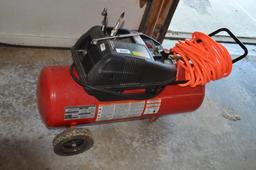 Husky portable air compressor w/ hose & tire pressure gauges