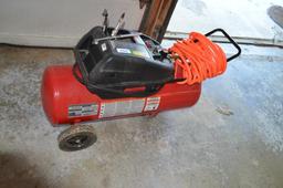 Husky portable air compressor w/ hose & tire pressure gauges