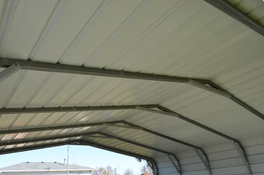 Metal Carport with sides 21 ft. wide x 20 ft. long