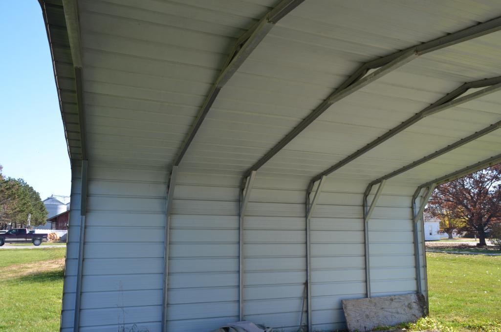 Metal Carport with sides 21 ft. wide x 20 ft. long