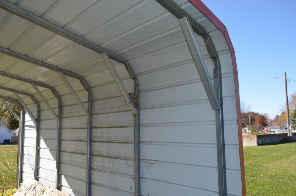 Metal Carport with sides 21 ft. wide x 20 ft. long