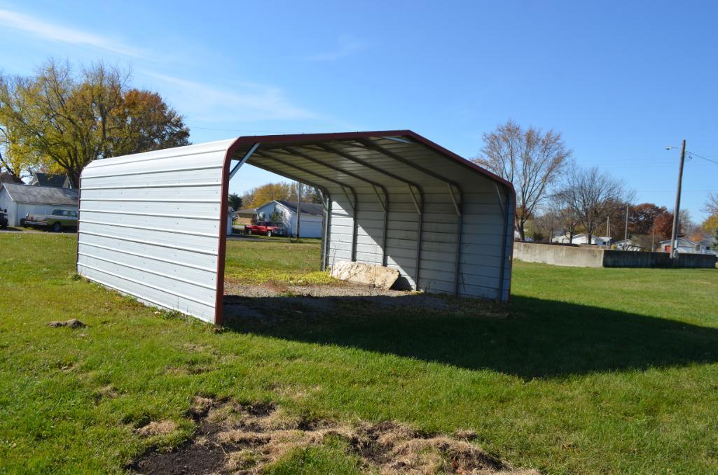 Metal Carport with sides 21 ft. wide x 20 ft. long