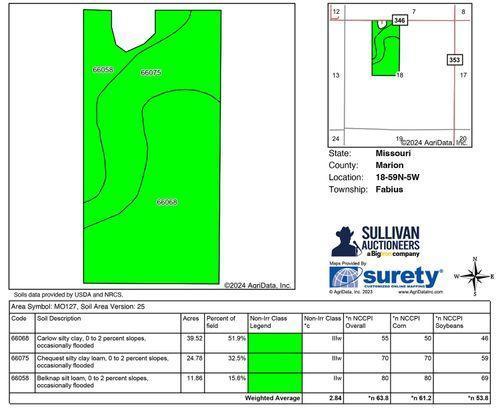 Tract 1 - 77.8 surveyed acres