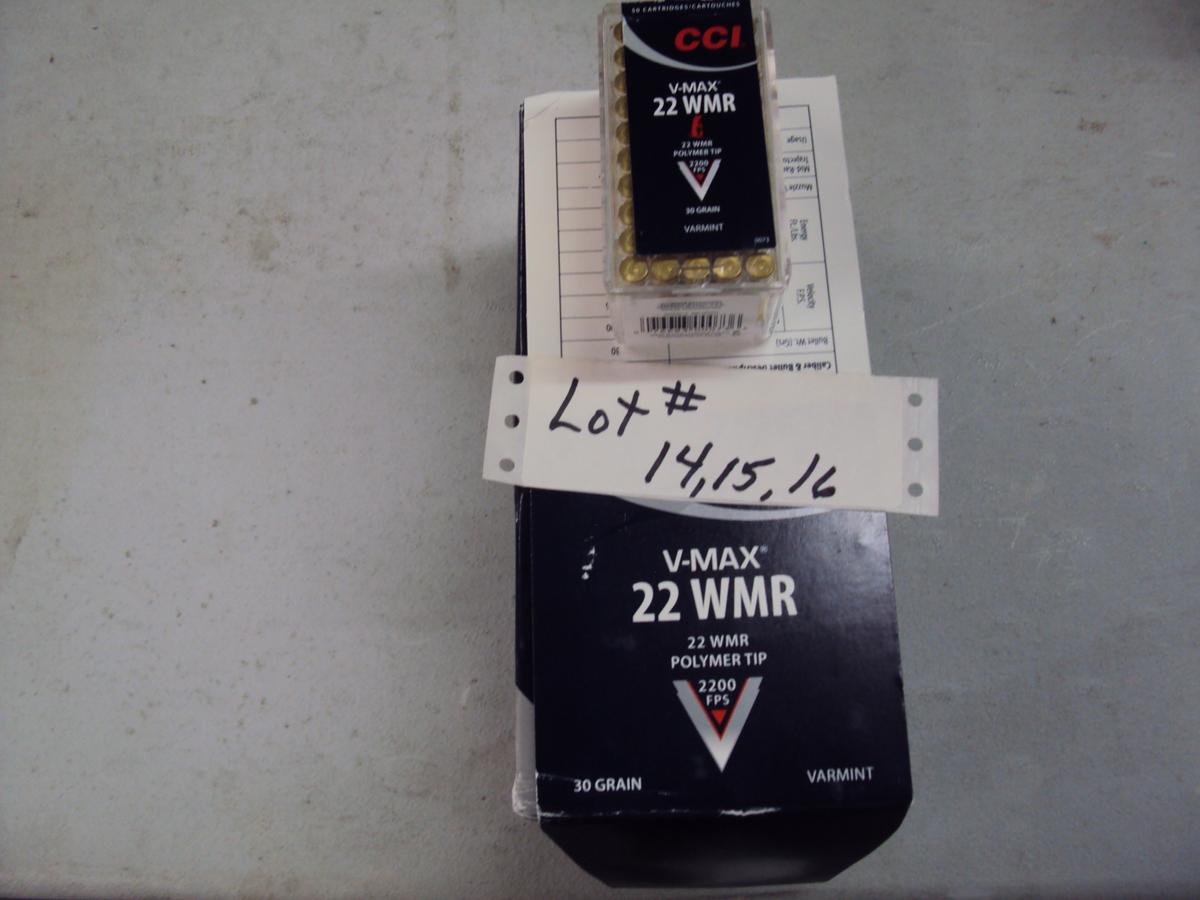 500 ROUNDS CCI 22 WMR VMAX AMMO