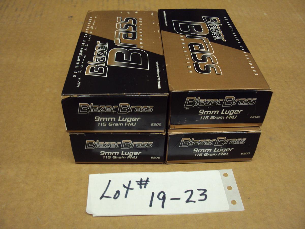 200 ROUNDS CCI/SPEER BLAZER 9 MM AMMO NIB