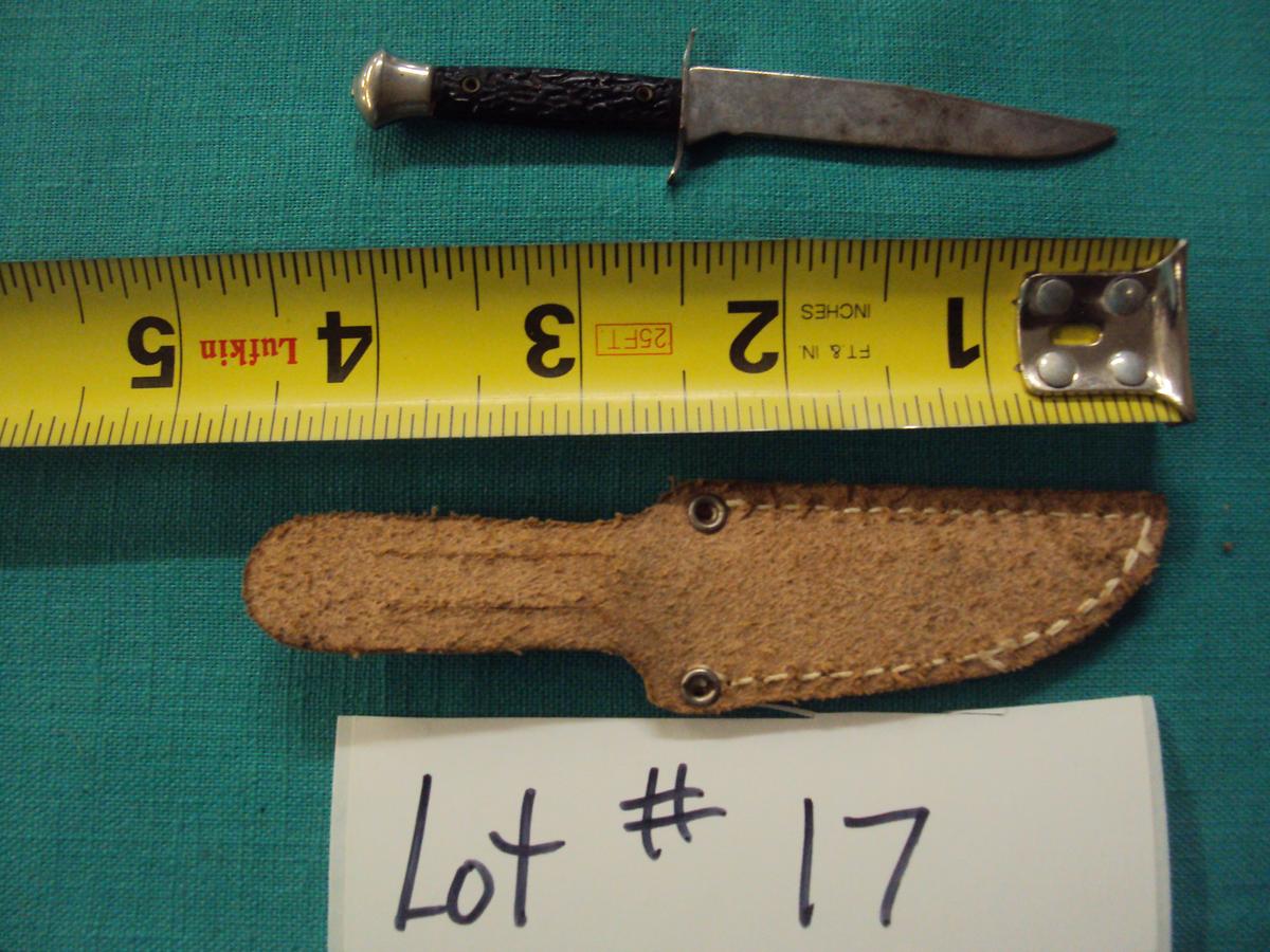 MINIATURE PIONEER COAL MINE TUNNEL, ASHLAND, PA KNIFE WITH SHEATH, COLONIAL, PROV. RI USA