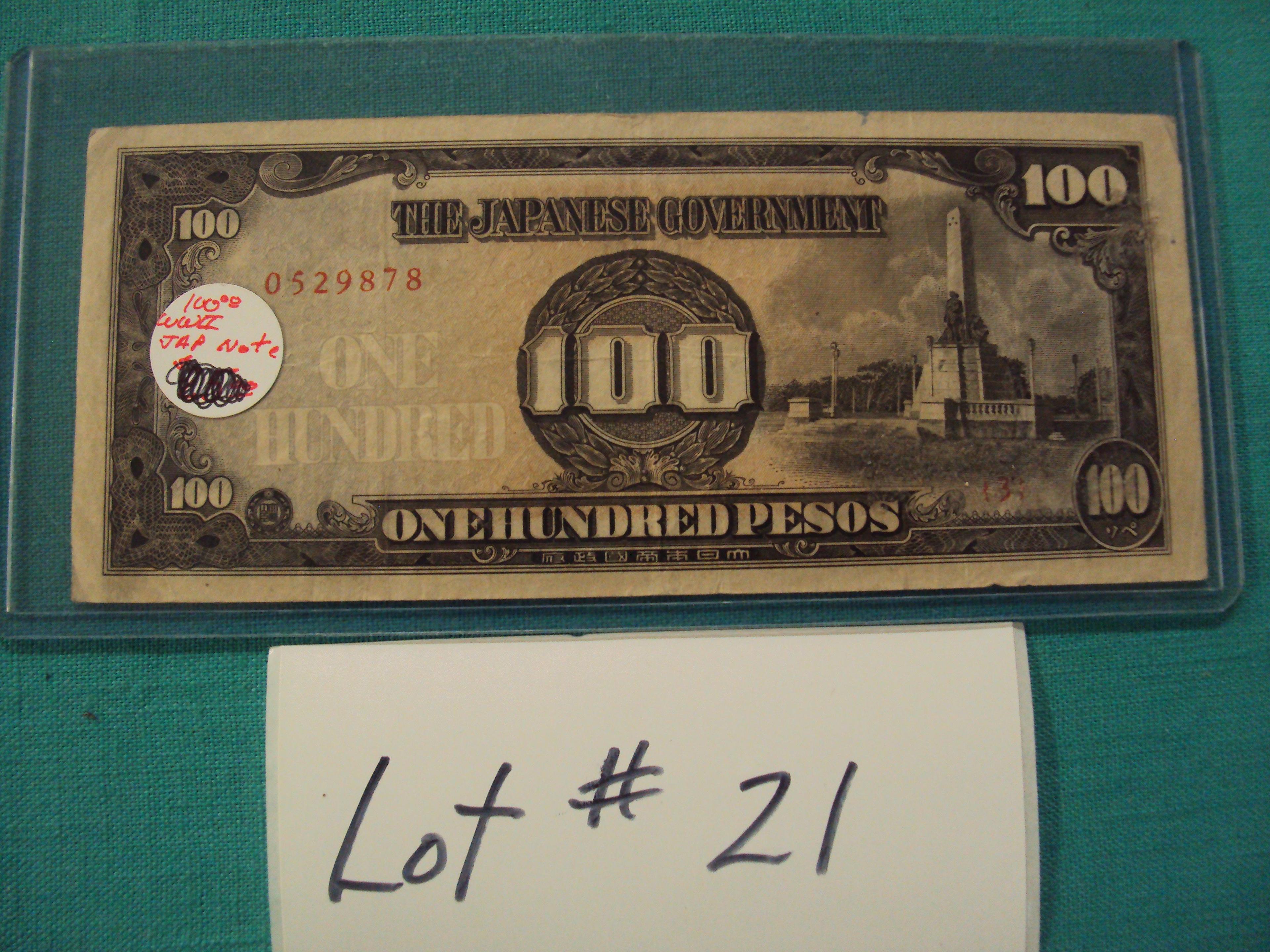 WWII $100 JAPANESE NOTE