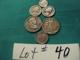 (5) SILVER COINS & (1) BUFFALO NICKEL