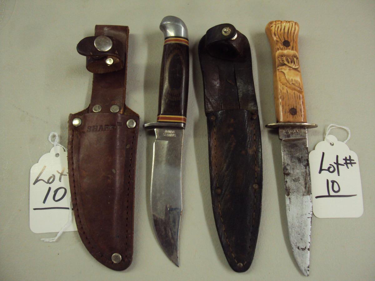 2 DEER SKINNING KNIVES WITH SHEATHS