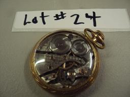 WALTHAM 21 JEWEL POCKET WATCH, TRAVELING SALESMAN SAMPLE, WORKS!