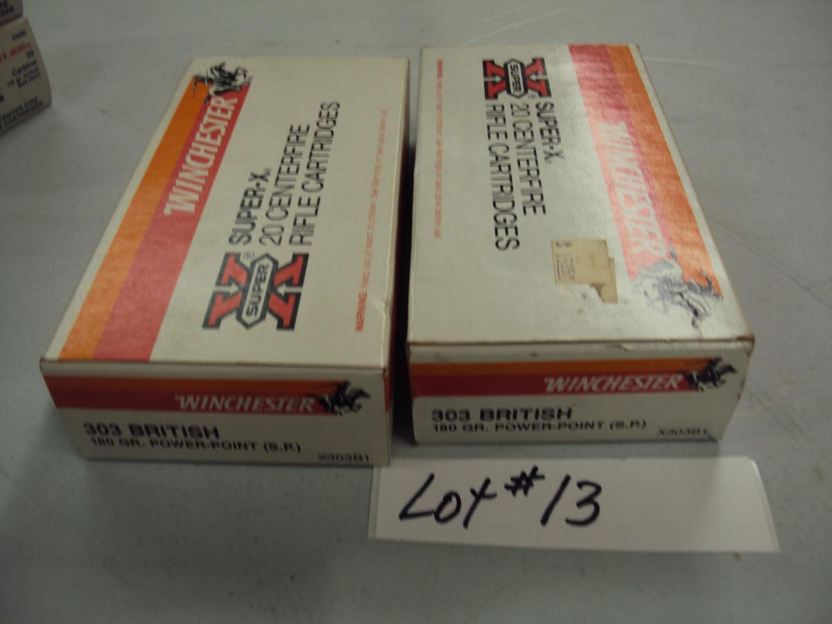 2 BOXES WINCHESTER 303 BRITISH AMMO
