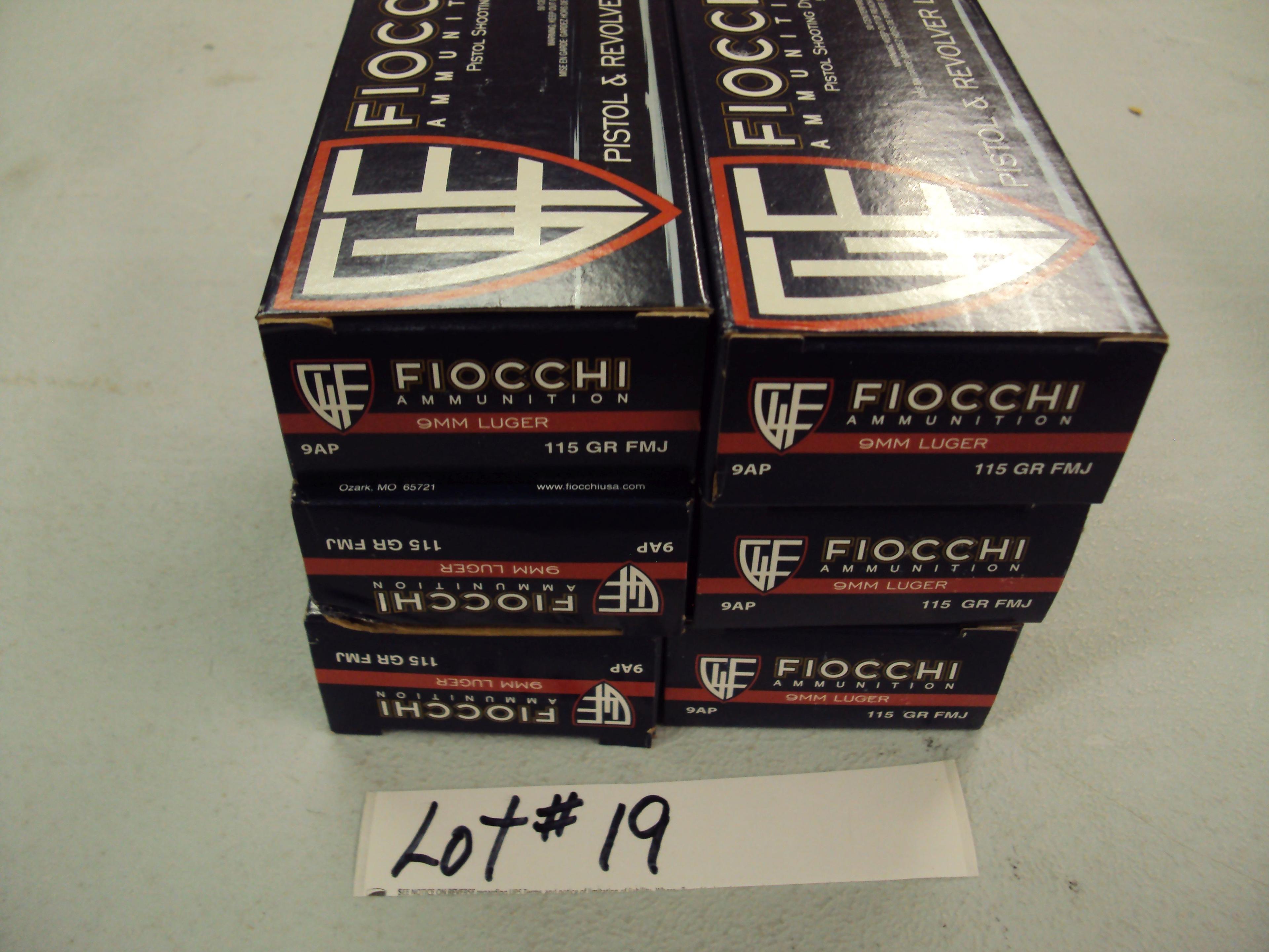 300 ROUNDS OF FIOCCHI 9MM AMMO FMJ - NIB