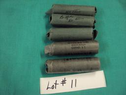 5 ROLLS OF BUFFALO NICKELS - NO DATES