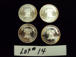 LOT OF 4 - 1985 SILVER COINS - ONE TROY OUNCE SILVER EACH - MULTIPLY YOUR BID BY 4