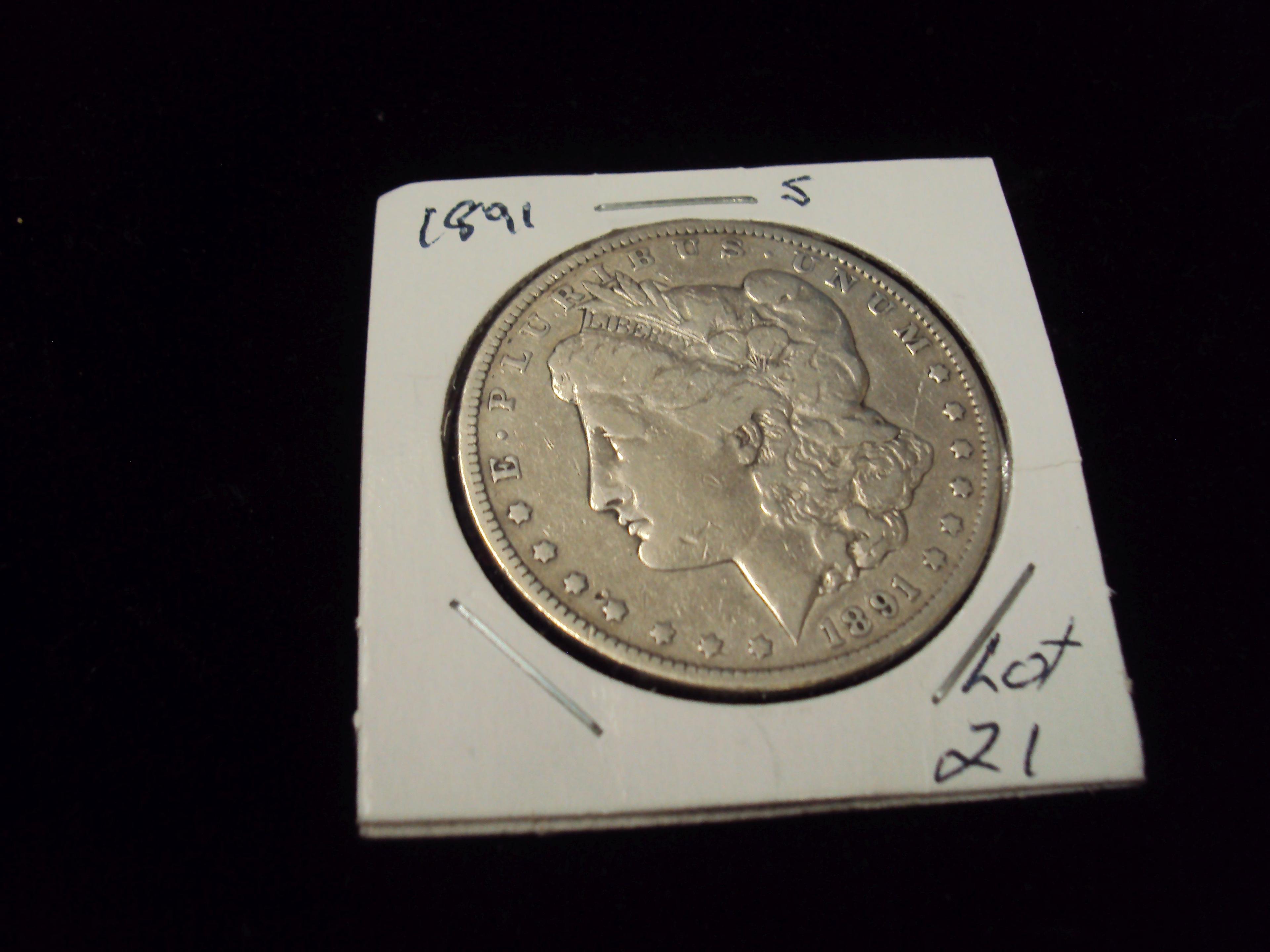 1891-S MORGAN SILVER DOLLAR