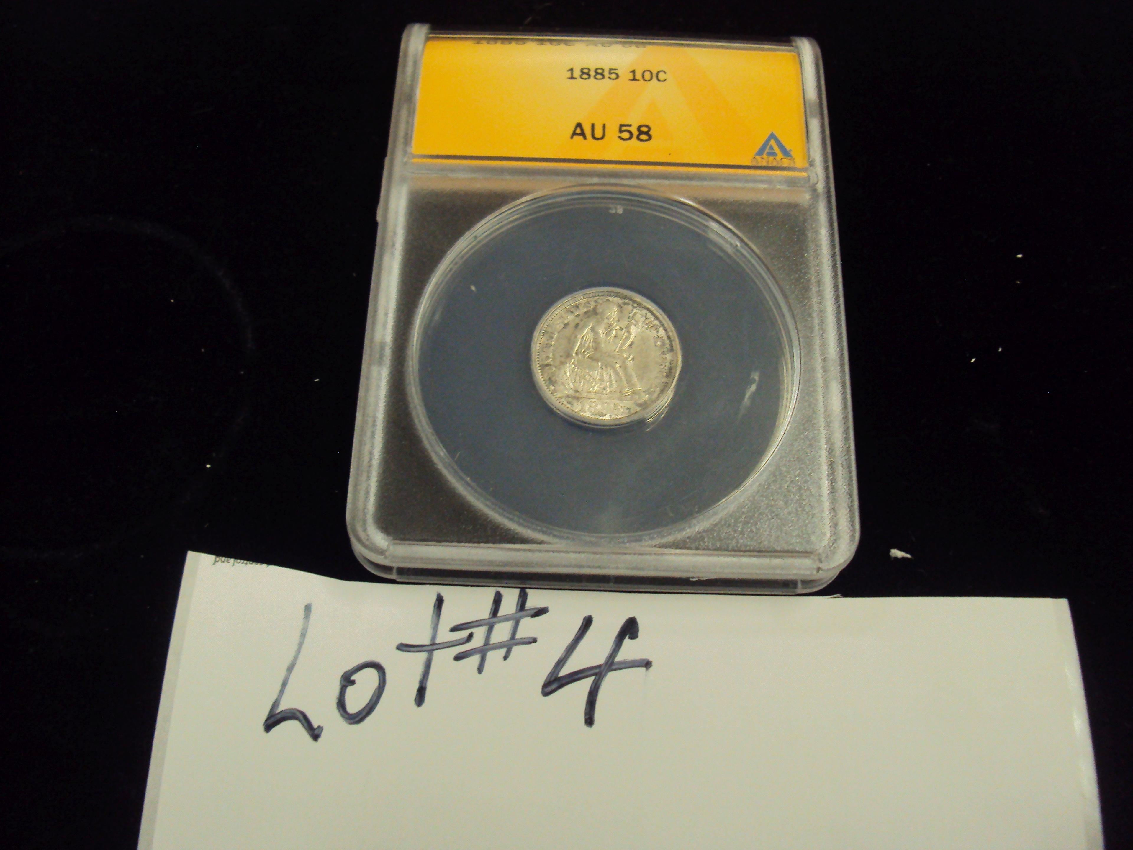 1895 DIME AU58