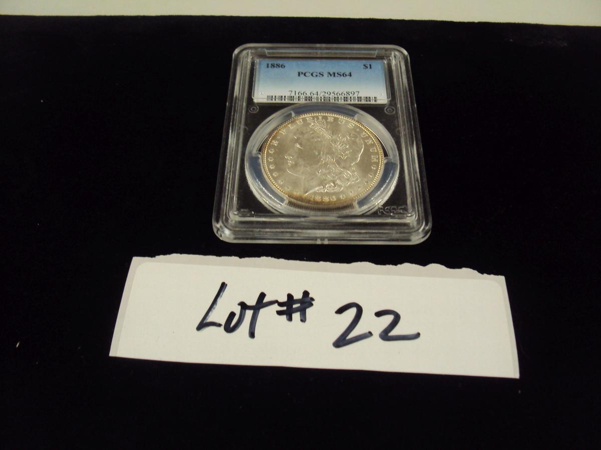 1886 MORGAN SILVER DOLLAR - MS64