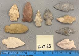 Lot of arrowheads