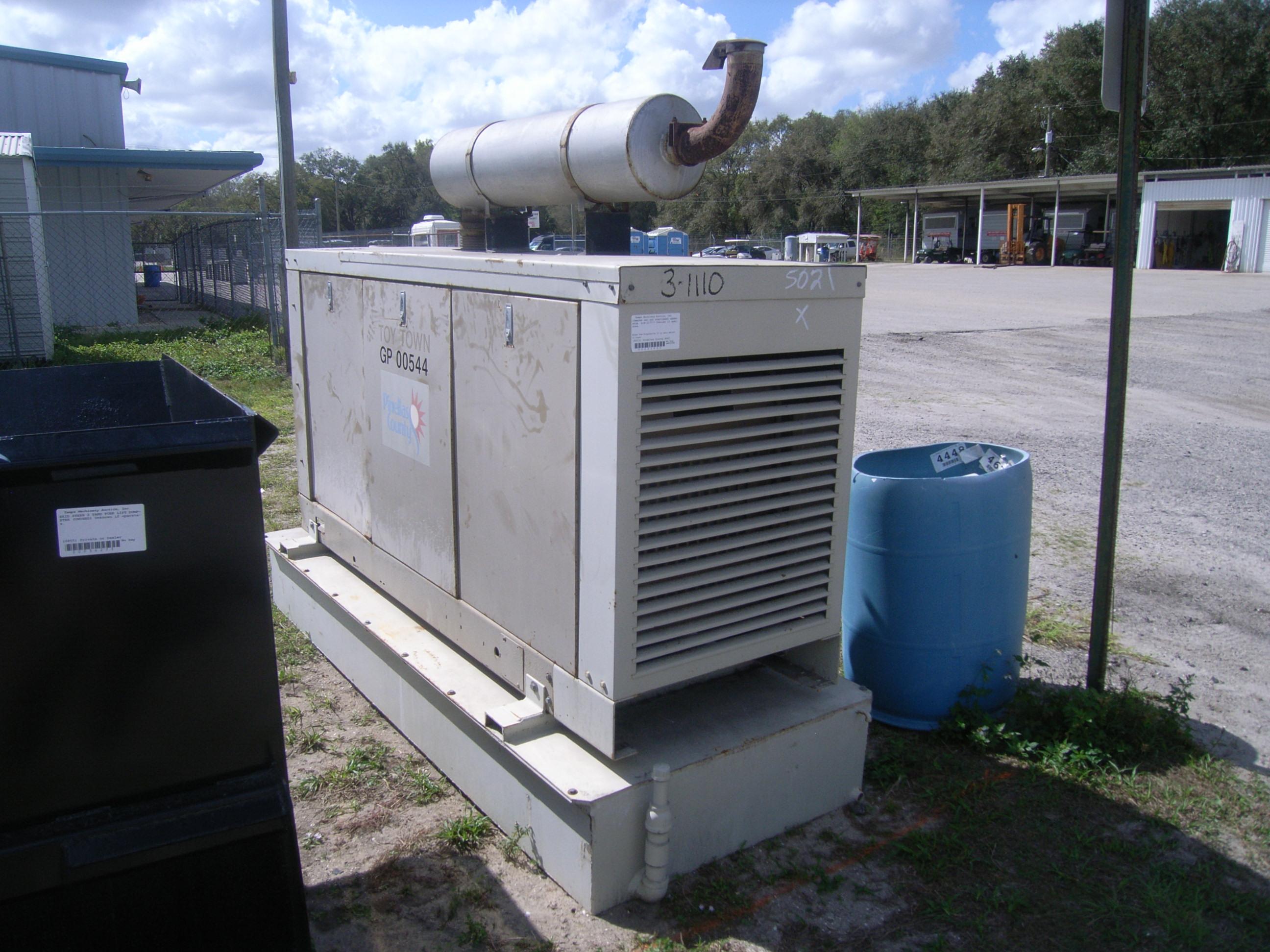 3-01110 (Equip.-Generator)  Seller: Gov/Pinellas County BOCC CUMMINS 4B3.9GC STATIONARY DIESEL GENER