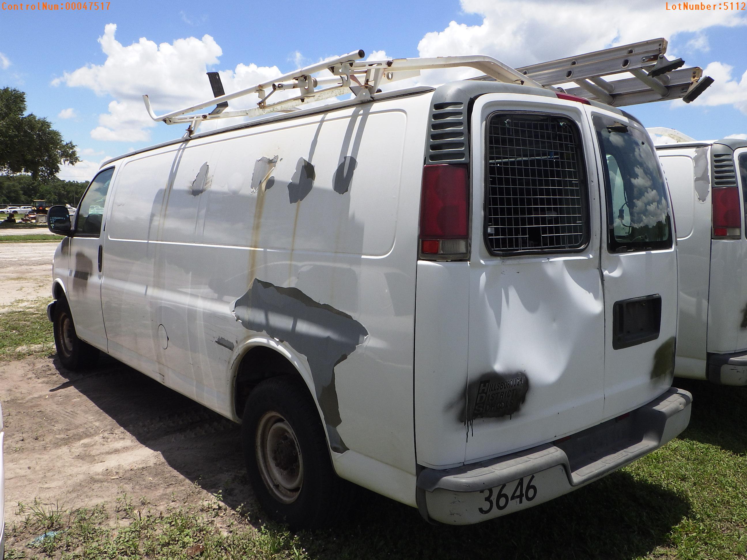 7-05112 (Trucks-Van Cargo)  Seller: Gov-Hillsborough County School 1999 CHEV 250