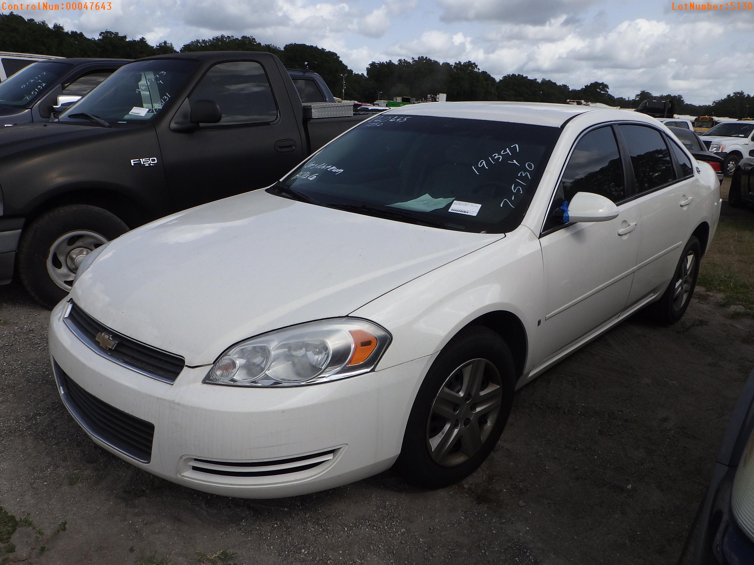 7-05130 (Cars-Sedan 4D)  Seller: Gov-Hillsborough County B.O.C.C. 2007 CHEV IMPA