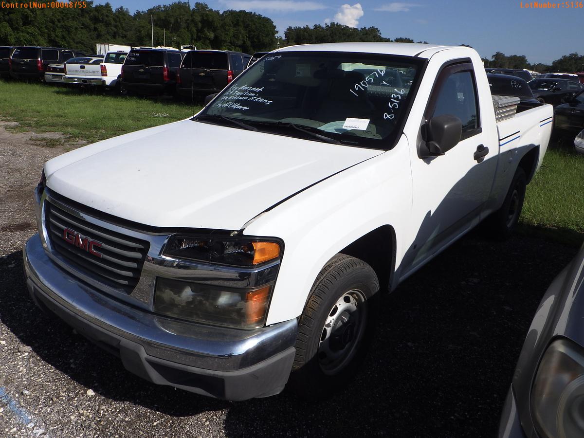 8-05136 (Trucks-Pickup 2D)  Seller: Gov-City of Oldsmar 2008 GMC CANYON