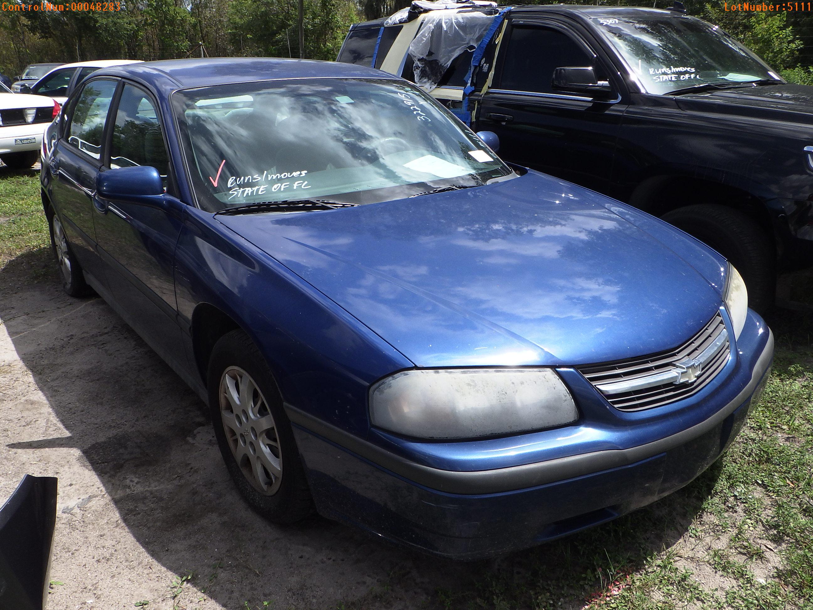 10-05124 (Cars-Sedan 4D)  Seller: Florida State P.D. 05 2005 CHEV IMPALA