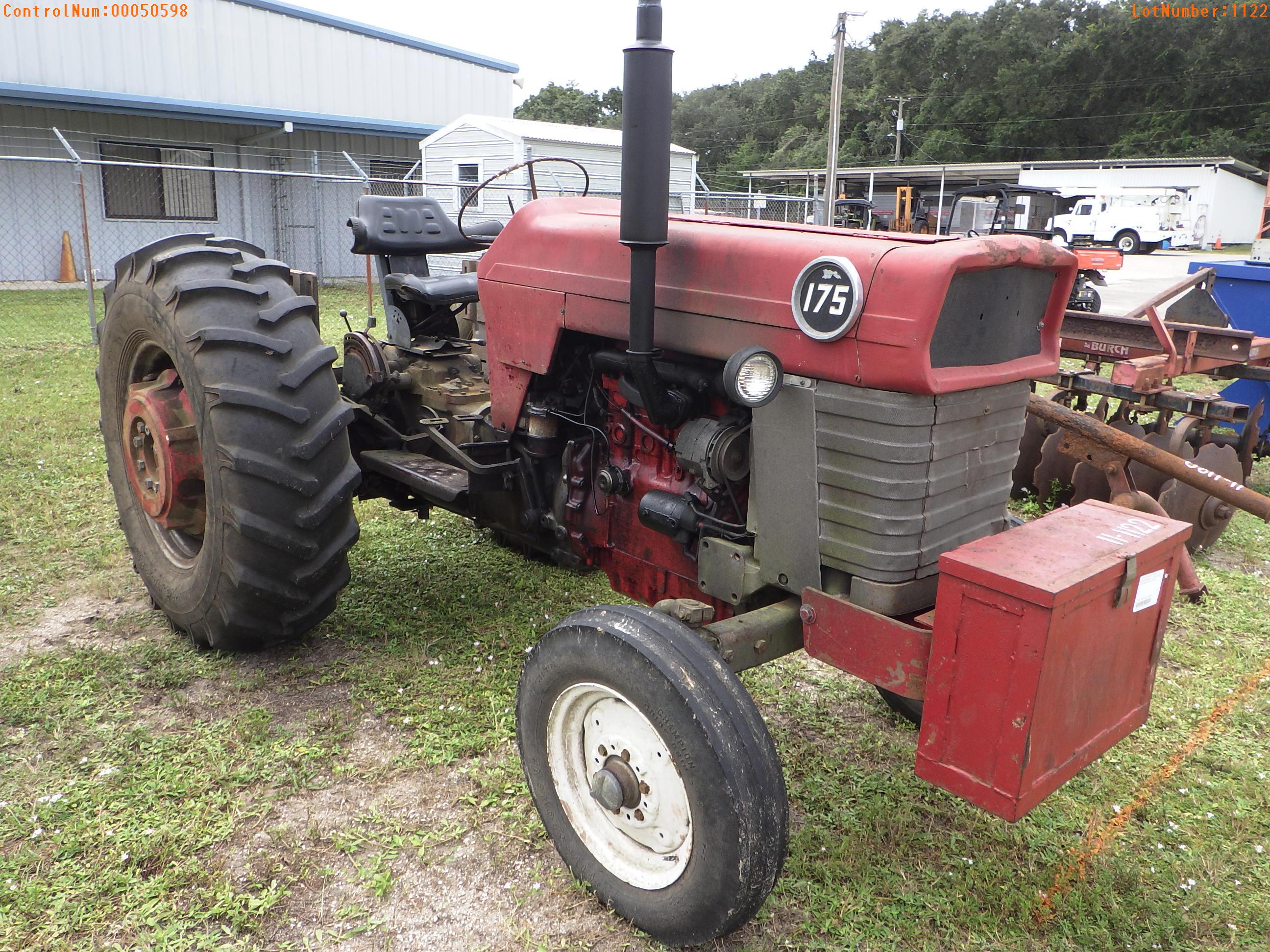 11-01122 (Equip.-Tractor)  Seller:Private/Dealer MASSEY FERGUSON 175 DIESEL TRAC