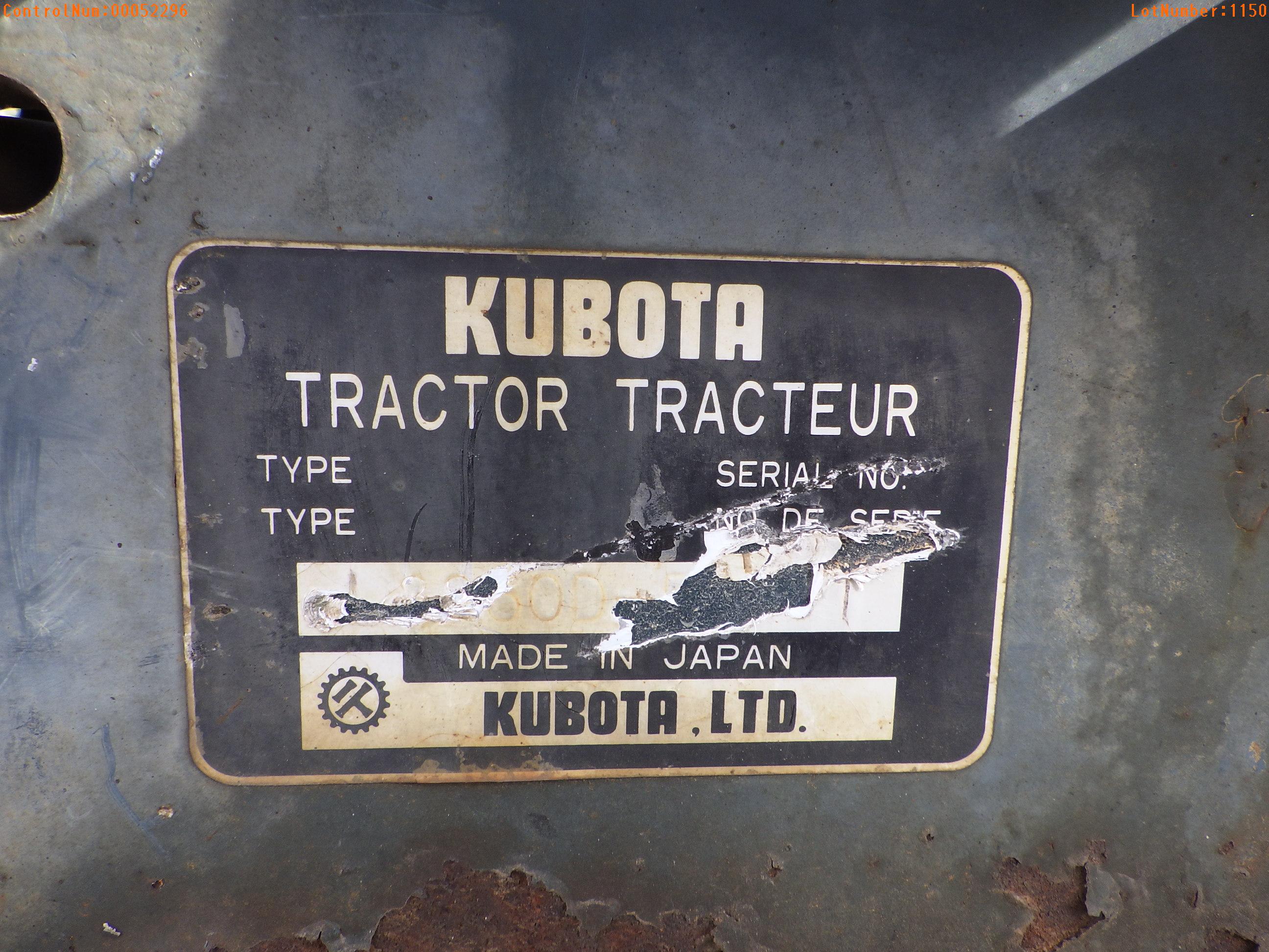 1-01150 (Equip.-Tractor)  Seller:Private/Dealer KUBOTA L3250 DIESEL TRACTOR- PAR