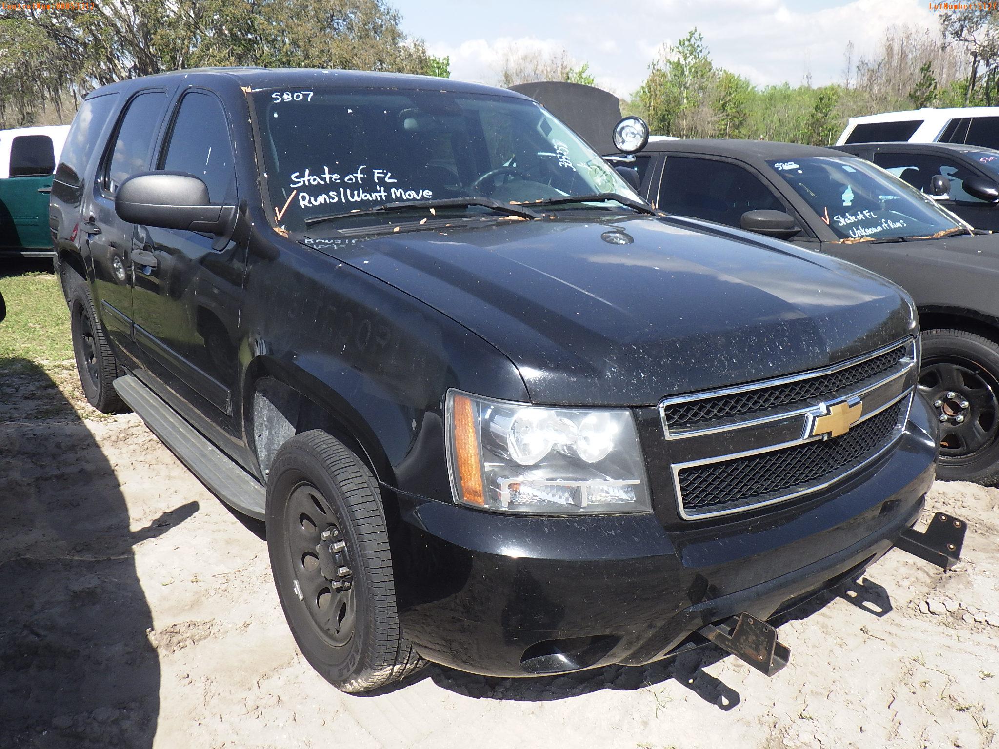 3-05127 (Cars-SUV 4D)  Seller: Florida State F.H.P. 2013 CHEV TAHOE