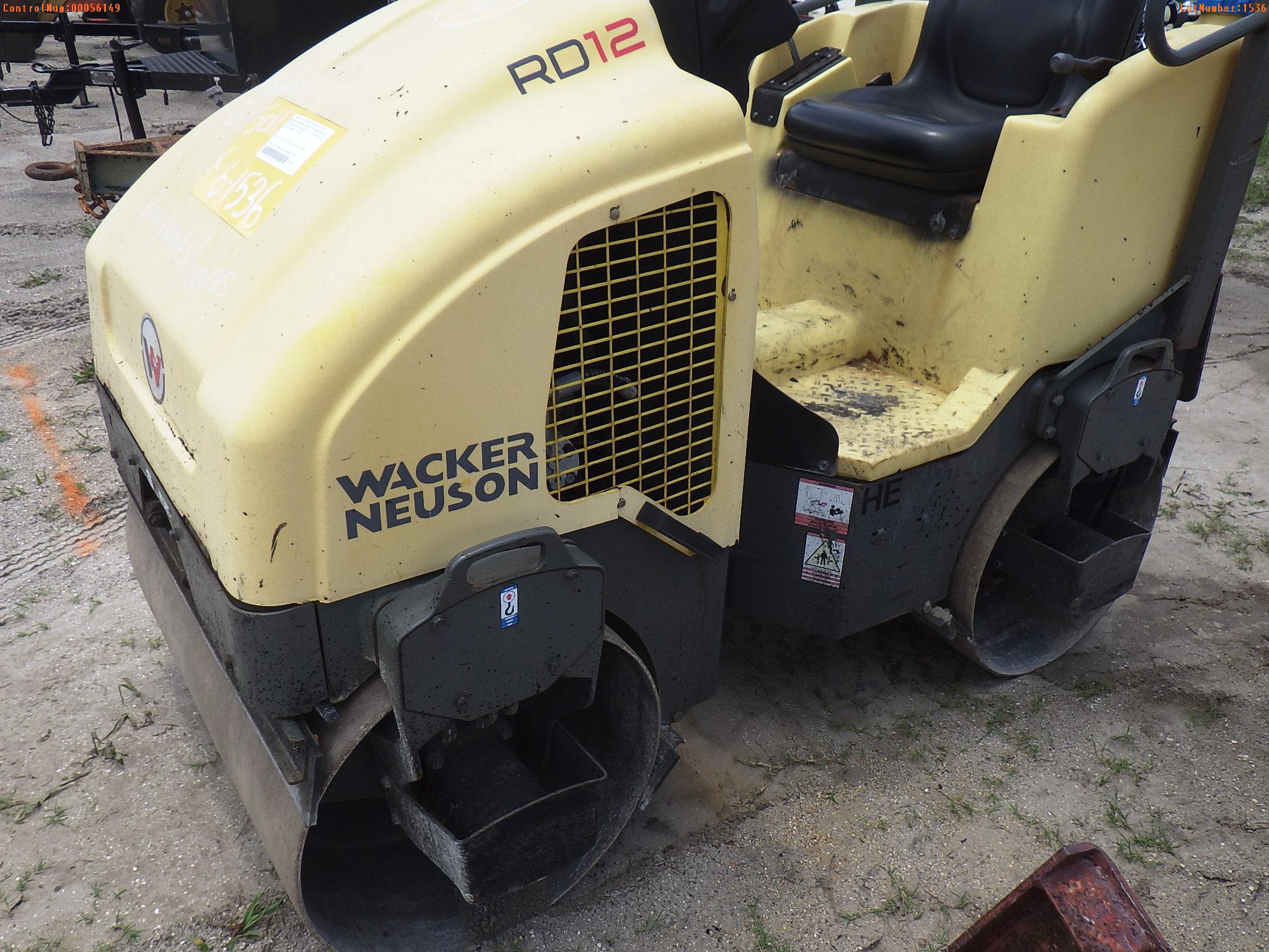 6-01536 (Equip.-Roller)  Seller: Gov-Pinellas County BOCC WACKER NEUSON RD12A VI