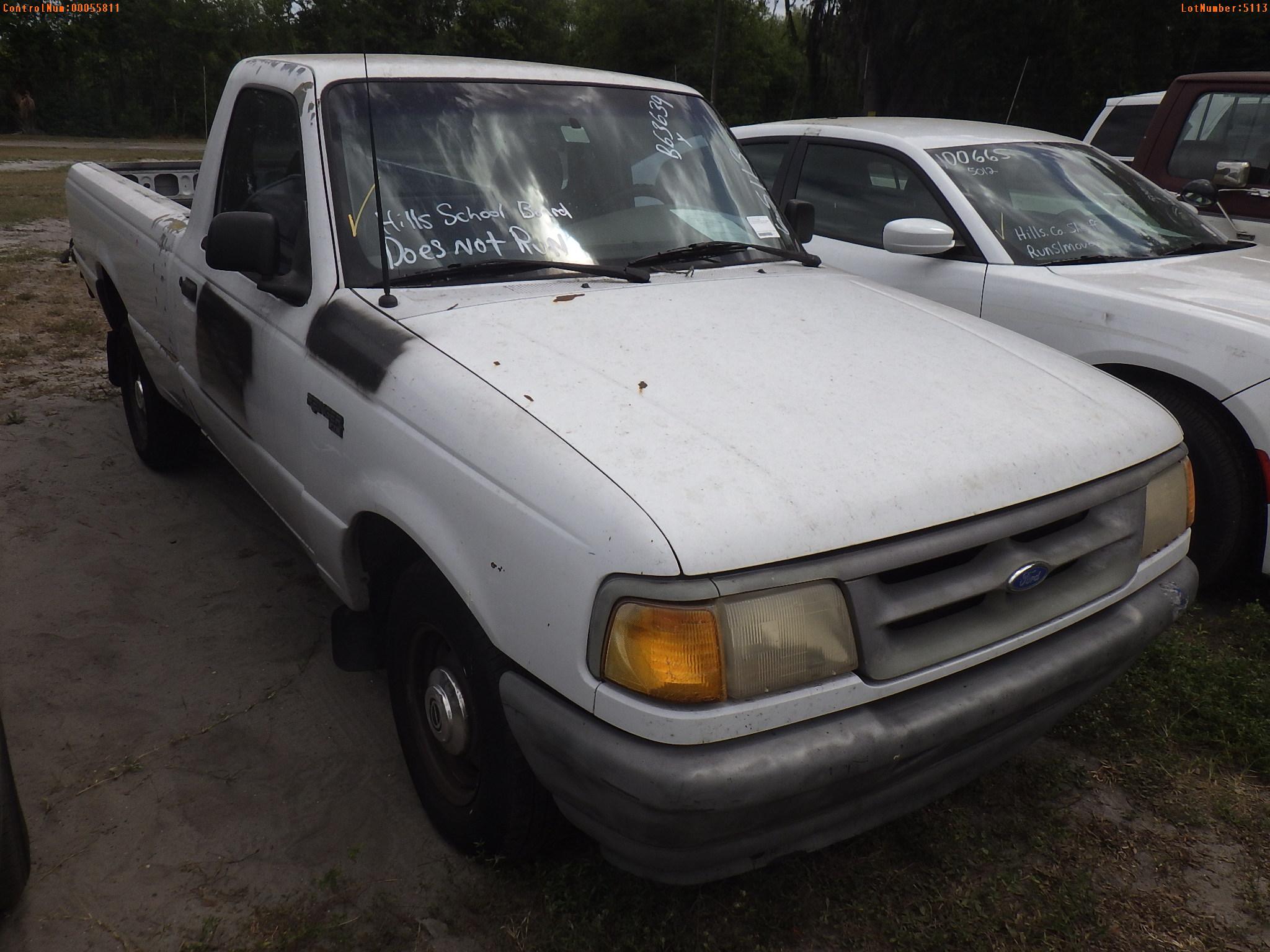 6-05113 (Trucks-Pickup 2D)  Seller: Gov-Hillsborough County School 1995 FORD RAN