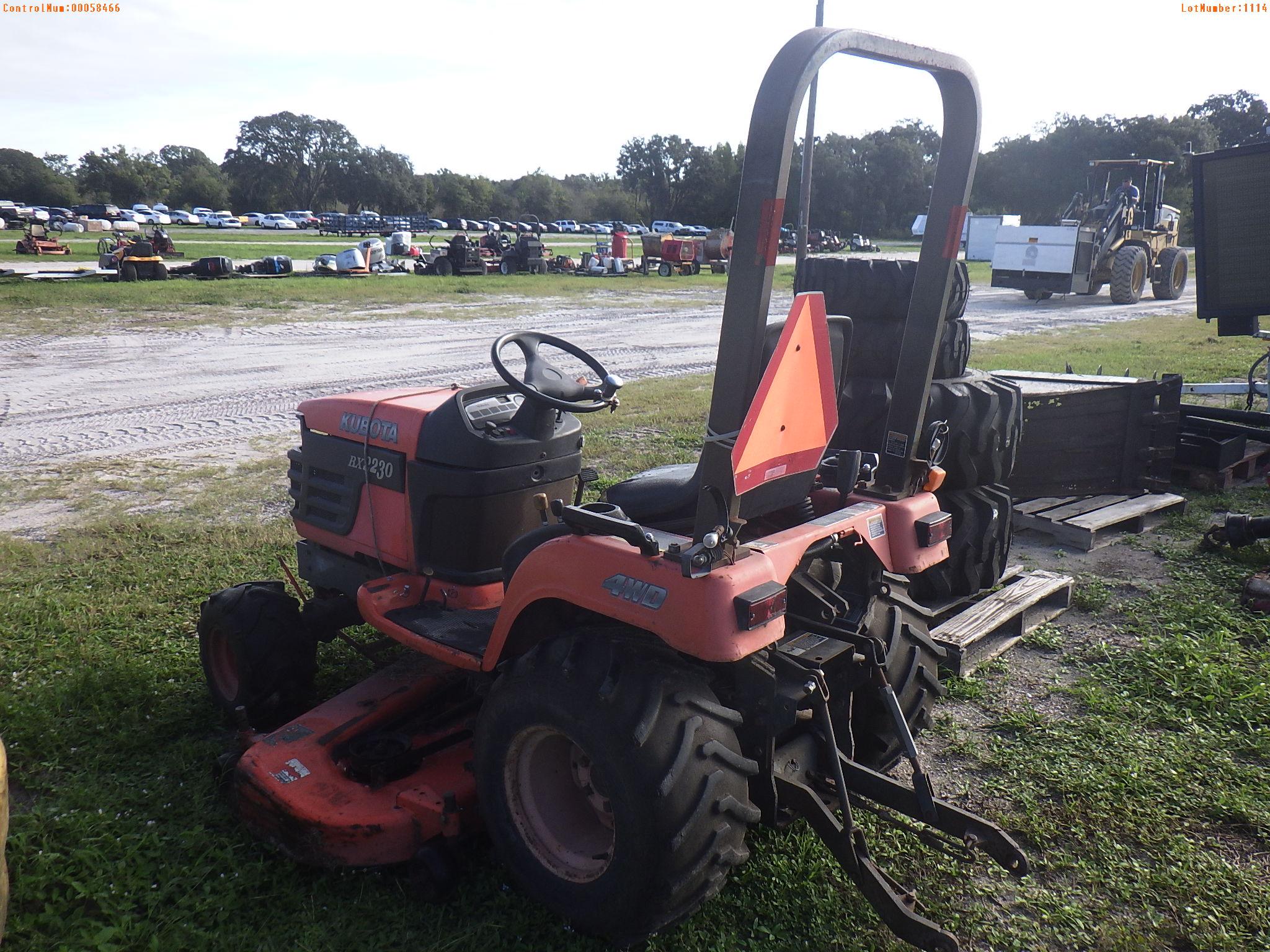 10-01114 (Equip.-Tractor)  Seller: Florida State F.W.C. KUBOTA BX2230 OROPS TRAC