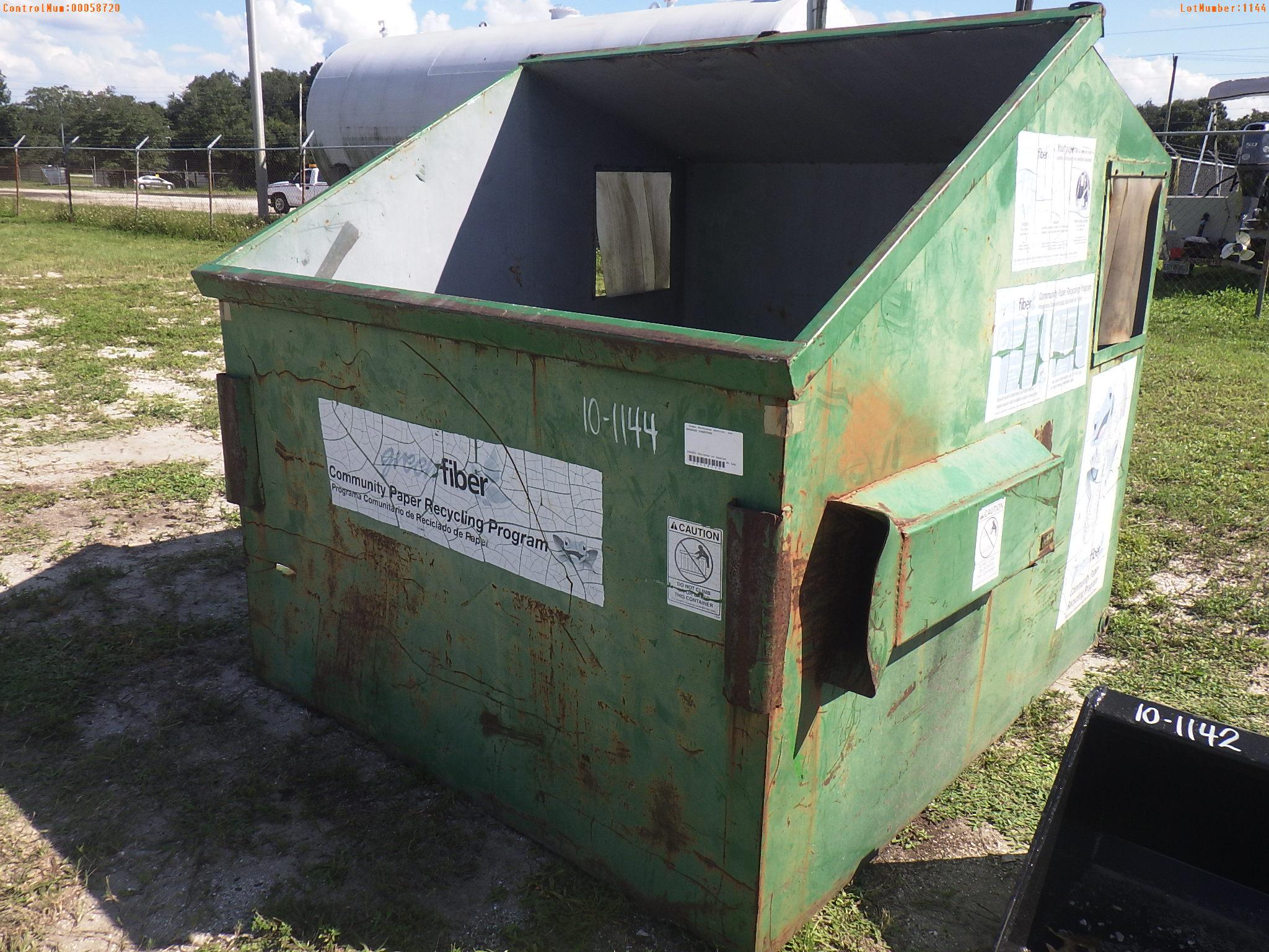 10-01144 (Equip.-Misc.)  Seller:Private/Dealer METAL GARBAGE DUMPSTER