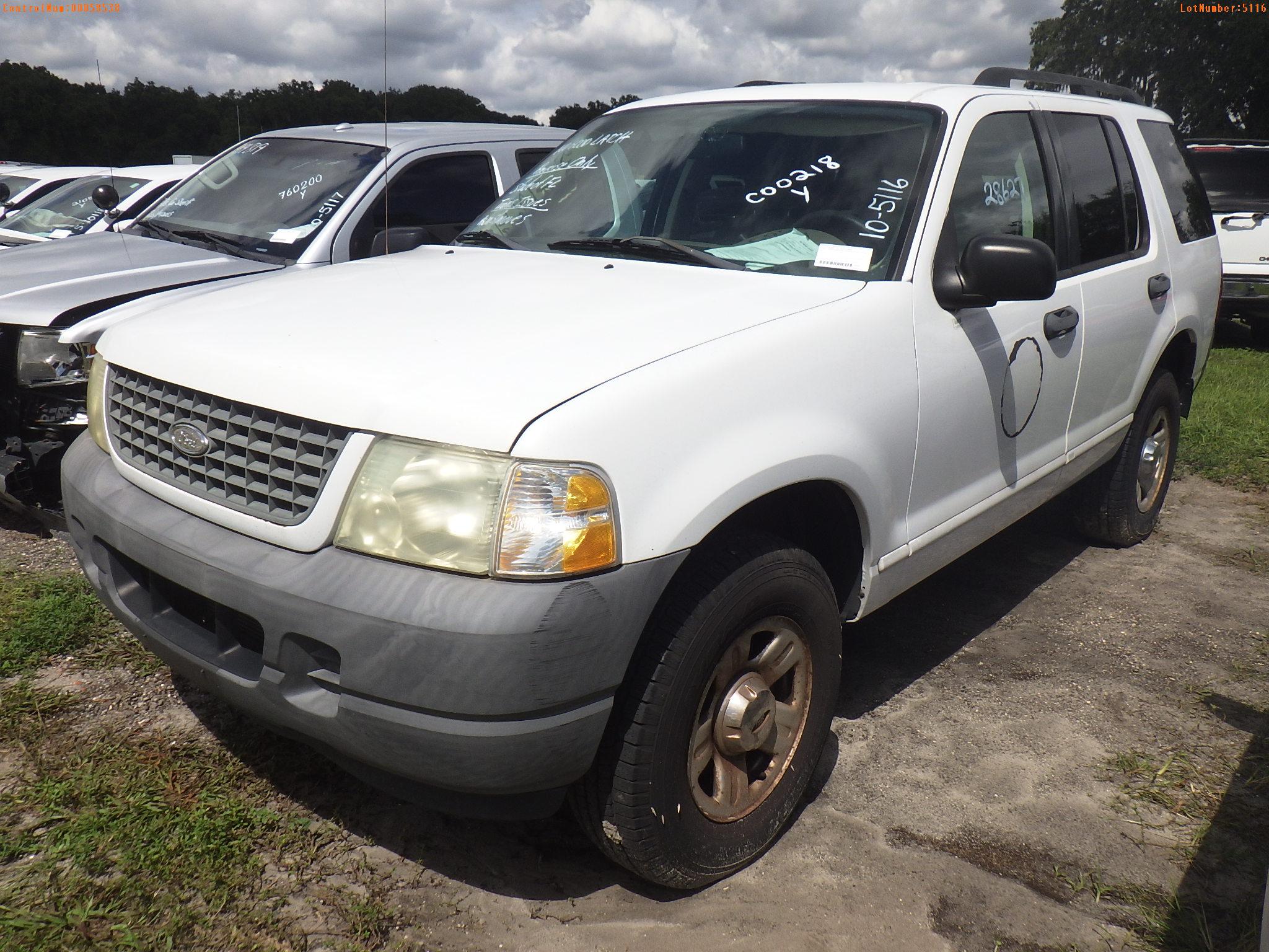 10-05116 (Cars-SUV 4D)  Seller: Florida State D.O.T. 2003 FORD EXPLORER