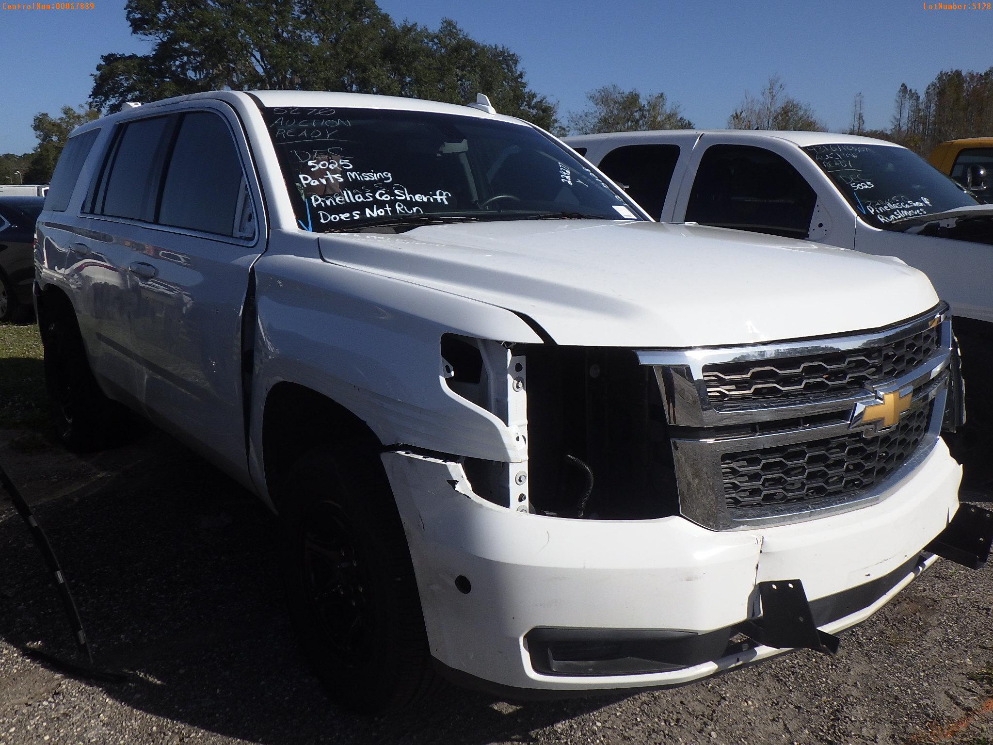 12-05128 (Cars-SUV 4D)  Seller: Gov-Pinellas County Sheriffs Ofc 2018 CHEV TAHOE