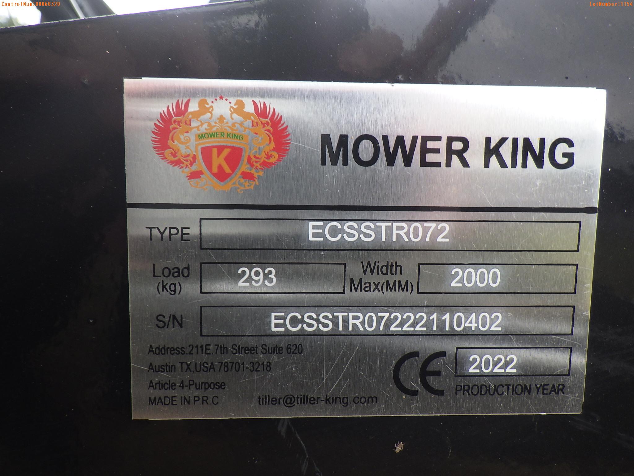 1-01154 (Equip.-Tillers)  Seller:Private/Dealer MOWER KING ECSSTR072 ROTARY TILL