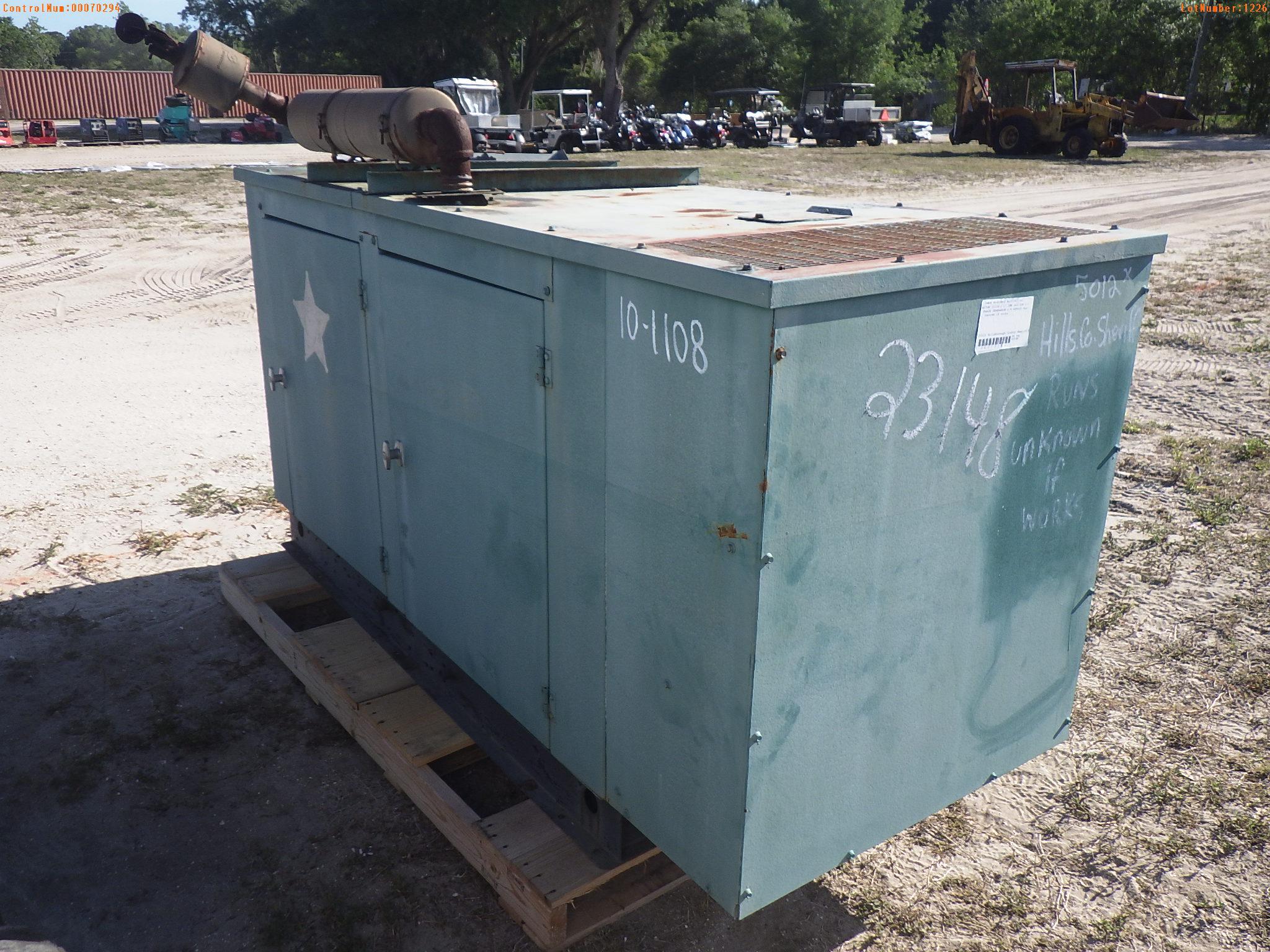 4-01226 (Equip.-Generator)  Seller: Gov-Hillsborough County Sheriffs DAYTON 0915