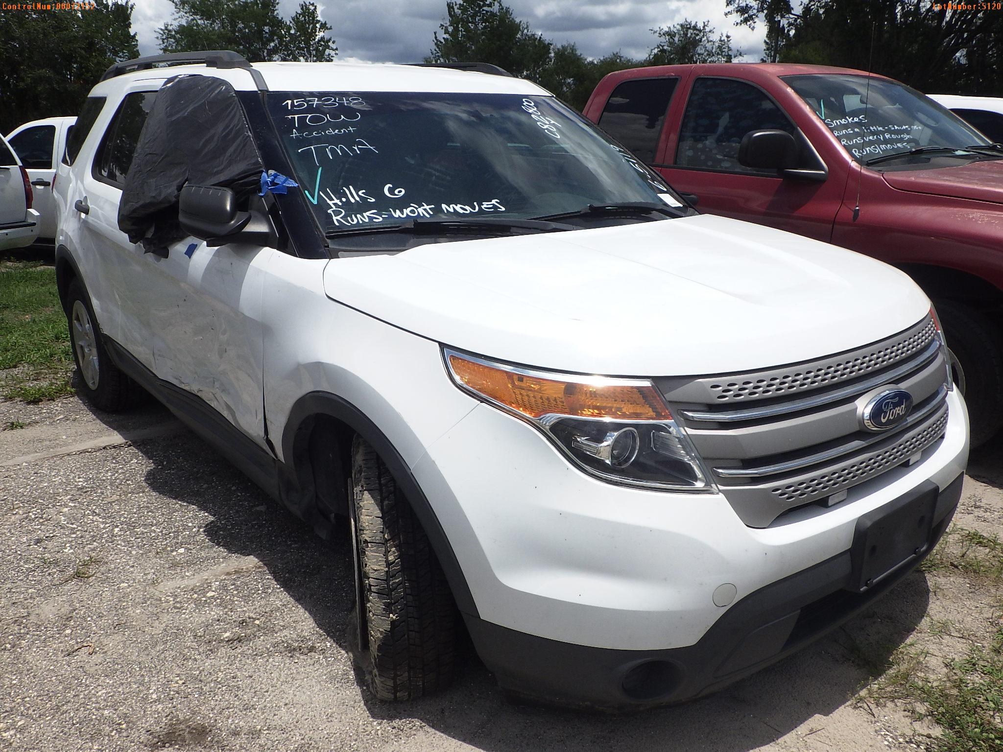 6-05119 (Cars-SUV 4D)  Seller: Gov-Hillsborough County B.O.C.C. 2013 FORD EXPLOR