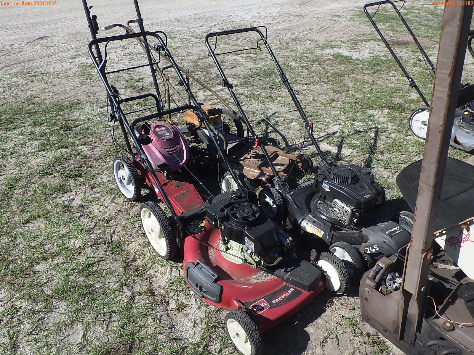 4-02182 (Equip.-Mower)  Seller:Private/Dealer LOT OF ASSORTED ZERO TURN & PUSH M