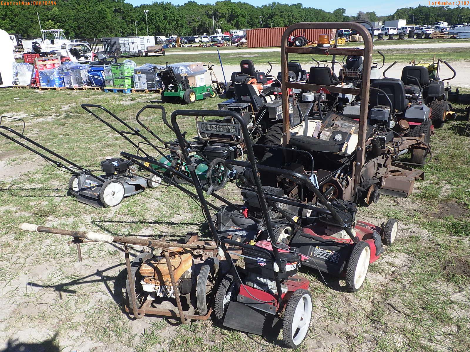 4-02182 (Equip.-Mower)  Seller:Private/Dealer LOT OF ASSORTED ZERO TURN & PUSH M