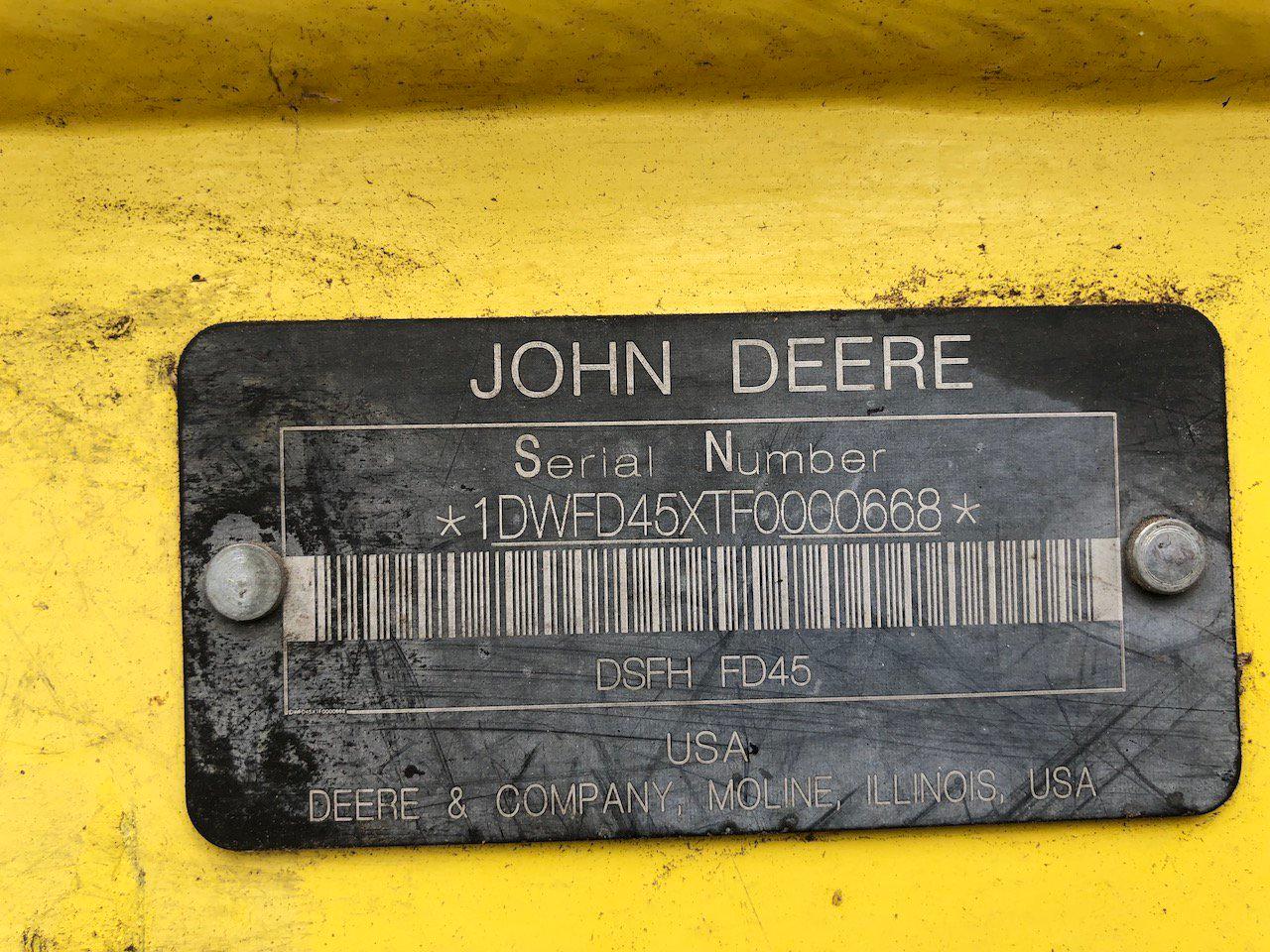 2016 John Deere 643L Feller Buncher FD45 Cutting Head