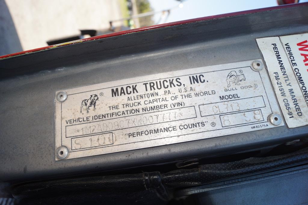 1999 Mack CL713 Tri-Axle Dump Truck