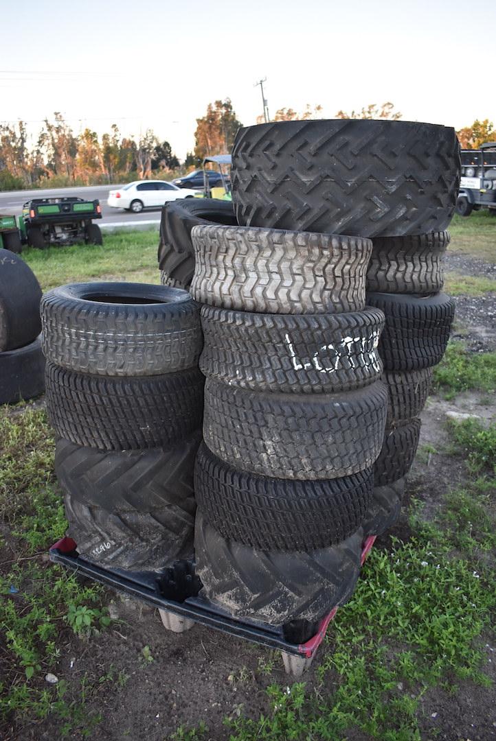 Pallet of Misc Golf Cart and Mower Tires All Used